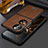 Luxury Leather Matte Finish and Plastic Back Cover Case LD3 for Huawei Pocket S Brown