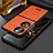 Luxury Leather Matte Finish and Plastic Back Cover Case LD3 for Huawei Pocket S Orange