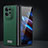 Luxury Leather Matte Finish and Plastic Back Cover Case LD3 for Oppo Find N2 5G Green