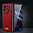 Luxury Leather Matte Finish and Plastic Back Cover Case LD3 for Oppo Find N2 5G Red