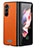 Luxury Leather Matte Finish and Plastic Back Cover Case LD3 for Samsung Galaxy Z Fold5 5G Orange