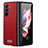 Luxury Leather Matte Finish and Plastic Back Cover Case LD3 for Samsung Galaxy Z Fold5 5G Red