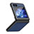 Luxury Leather Matte Finish and Plastic Back Cover Case QH2 for Samsung Galaxy Z Flip5 5G Blue