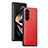 Luxury Leather Matte Finish and Plastic Back Cover Case QH2 for Samsung Galaxy Z Fold5 5G Red