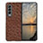 Luxury Leather Matte Finish and Plastic Back Cover Case R01 for Samsung Galaxy Z Fold3 5G Brown