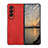 Luxury Leather Matte Finish and Plastic Back Cover Case R02 for Samsung Galaxy Z Fold4 5G Red