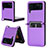 Luxury Leather Matte Finish and Plastic Back Cover Case R05 for Samsung Galaxy Z Flip3 5G