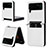 Luxury Leather Matte Finish and Plastic Back Cover Case R05 for Samsung Galaxy Z Flip3 5G White