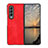 Luxury Leather Matte Finish and Plastic Back Cover Case R06 for Samsung Galaxy Z Fold4 5G Red