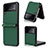 Luxury Leather Matte Finish and Plastic Back Cover Case R08 for Samsung Galaxy Z Flip3 5G