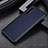 Luxury Leather Matte Finish and Plastic Back Cover Case S01 for Sony Xperia 10 V Blue