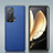 Luxury Leather Matte Finish and Plastic Back Cover Case S02 for Huawei Honor Magic V 5G Blue