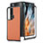 Luxury Leather Matte Finish and Plastic Back Cover Case S02D for Huawei Honor Magic Vs Ultimate 5G Orange