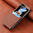 Luxury Leather Matte Finish and Plastic Back Cover Case S03D for Samsung Galaxy Z Flip5 5G