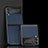 Luxury Leather Matte Finish and Plastic Back Cover Case S04 for Samsung Galaxy Z Flip3 5G Blue