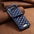 Luxury Leather Matte Finish and Plastic Back Cover Case S04 for Samsung Galaxy Z Flip4 5G Blue