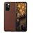 Luxury Leather Matte Finish and Plastic Back Cover Case S04 for Xiaomi Mix Fold 5G Brown