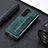 Luxury Leather Matte Finish and Plastic Back Cover Case S04D for Samsung Galaxy Z Fold5 5G Green