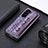 Luxury Leather Matte Finish and Plastic Back Cover Case S04D for Samsung Galaxy Z Fold5 5G Purple