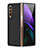 Luxury Leather Matte Finish and Plastic Back Cover Case S05 for Samsung Galaxy Z Fold3 5G Black