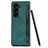 Luxury Leather Matte Finish and Plastic Back Cover Case S06D for Samsung Galaxy Z Fold5 5G