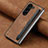 Luxury Leather Matte Finish and Plastic Back Cover Case S06D for Samsung Galaxy Z Fold5 5G