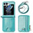 Luxury Leather Matte Finish and Plastic Back Cover Case S07D for Samsung Galaxy Z Flip5 5G