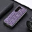 Luxury Leather Matte Finish and Plastic Back Cover Case S08D for Samsung Galaxy Z Fold5 5G Purple