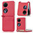 Luxury Leather Matte Finish and Plastic Back Cover Case SD1 for Huawei Pocket S Red