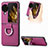 Luxury Leather Matte Finish and Plastic Back Cover Case SD1 for Oppo Find N3 Flip 5G Purple