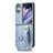 Luxury Leather Matte Finish and Plastic Back Cover Case SD10 for Oppo Find N2 Flip 5G Sky Blue