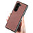 Luxury Leather Matte Finish and Plastic Back Cover Case SD10 for Samsung Galaxy Z Fold5 5G