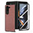 Luxury Leather Matte Finish and Plastic Back Cover Case SD10 for Samsung Galaxy Z Fold5 5G