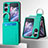 Luxury Leather Matte Finish and Plastic Back Cover Case SD12 for Oppo Find N2 Flip 5G Green