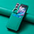 Luxury Leather Matte Finish and Plastic Back Cover Case SD13 for Oppo Find N2 Flip 5G Green
