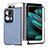 Luxury Leather Matte Finish and Plastic Back Cover Case SD2 for Oppo Find N2 5G Blue