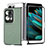 Luxury Leather Matte Finish and Plastic Back Cover Case SD2 for Oppo Find N2 5G Green