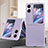 Luxury Leather Matte Finish and Plastic Back Cover Case SD2 for Oppo Find N2 Flip 5G Clove Purple