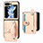 Luxury Leather Matte Finish and Plastic Back Cover Case SD2 for Samsung Galaxy Z Flip5 5G