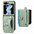 Luxury Leather Matte Finish and Plastic Back Cover Case SD2 for Samsung Galaxy Z Flip5 5G Green