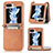 Luxury Leather Matte Finish and Plastic Back Cover Case SD3 for Samsung Galaxy Z Flip5 5G