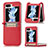 Luxury Leather Matte Finish and Plastic Back Cover Case SD3 for Samsung Galaxy Z Flip5 5G