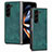 Luxury Leather Matte Finish and Plastic Back Cover Case SD3 for Samsung Galaxy Z Fold5 5G Green