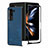 Luxury Leather Matte Finish and Plastic Back Cover Case SD4 for Samsung Galaxy Z Fold5 5G Blue