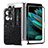 Luxury Leather Matte Finish and Plastic Back Cover Case SD6 for Oppo Find N2 5G Black