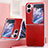 Luxury Leather Matte Finish and Plastic Back Cover Case SD6 for Oppo Find N2 Flip 5G