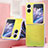 Luxury Leather Matte Finish and Plastic Back Cover Case SD6 for Oppo Find N2 Flip 5G Yellow