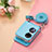 Luxury Leather Matte Finish and Plastic Back Cover Case SD7 for Huawei P50 Pocket Sky Blue