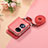 Luxury Leather Matte Finish and Plastic Back Cover Case SD7 for Huawei P60 Pocket Red