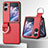 Luxury Leather Matte Finish and Plastic Back Cover Case SD8 for Oppo Find N2 Flip 5G Red